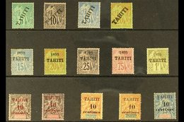 TAHITI  1893-1903 Fine Mint All Different Collection. With 1893 Diagonal Overprint 5c To 20c (the 10c & 20c No Gum); "18 - Other & Unclassified