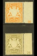 BAVARIA  PLATE NUMBERS 1903 2m Orange-yellow With '36' Plate Number And 1900 3m Olive-brown With '26' Plate Number, Mich - Autres & Non Classés