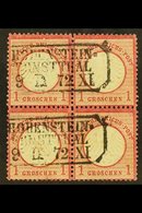 1872  1g Rose-carmine Small Shield (Michel 4, SG 5), Fine Used BLOCK Of 4 Cancelled By Two Boxed "Hohenstein - Ernstthal - Sonstige & Ohne Zuordnung