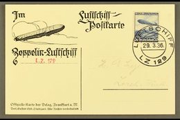 1936  29.3.36 Ppc Flight Card From Zeppelin LZ 129 Franked 50pf LZ129 Adhesive Tied By Luftschiff LZ 129 Cds. For More I - Sonstige & Ohne Zuordnung