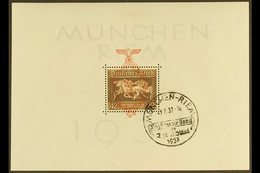 1937  "Brown Ribbon Of Germany" Miniature Sheet (Mi Block 10, SG MS637a) Used With "Munchen-Riem" Special Cancel. For Mo - Andere & Zonder Classificatie