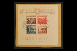 RUSSIAN ZONE  THURINGIA 1946 Reconstruction Of Bridges Miniature Sheet (Michel Block 4, SG MSRF17), On Piece, Fine Used  - Other & Unclassified