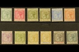 1889-96  Spanish Currency QV Set, SG 22/33, Fine Mint (12 Stamps) For More Images, Please Visit Http://www.sandafayre.co - Gibraltar