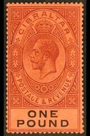 1912-24  £1 Dull Purple & Black/red, SG 85, Fine Mint For More Images, Please Visit Http://www.sandafayre.com/itemdetail - Gibraltar