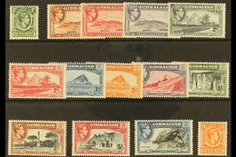 1938-51  Complete King George VI Definitive Set, SG 121/131, Very Fine Mint. (14 Stamps) For More Images, Please Visit H - Gibraltar