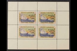CHRISTMAS ISLAND LOCAL STAMP  1920-1924 5c 'Cocoanut Plantations' Second Issue Complete SHEET Of 4, Fine Mint With Usual - Gilbert & Ellice Islands (...-1979)