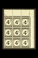 POSTAGE DUES  1952 4c Black WATERMARK ERROR ST. EDWARD CROWN, SG D16b, Within Superb Never Hinged Mint Upper Right Corne - Grenada (...-1974)