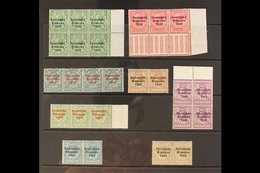 1922-23  "C" For "O" Varieties On "SAORSTAT" On ½d Within Positional Block Of Six, 1d Positional Strip Of Three, 4d Stri - Otros & Sin Clasificación