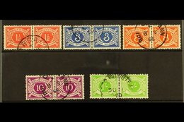 1940-70 POSTAGE DUE  1½d, 3d, 8d, 10d And 1s, Between SG D7/14, Fine Cds Used Horizontal Pairs. (5) For More Images, Ple - Other & Unclassified