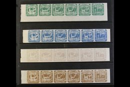 REVENUES  REGGIO EMILIA MUNICIPALITY 19th Century Tax Stamps Se-tenant IMPERF PROOFS In Strips Of Six Different Values T - Zonder Classificatie