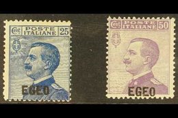 EGEO (DODECANESE ISLANDS)  1912 Overprints Complete Set (SG 1/2, Sassone 1/2), Fine Mint, Fresh. (2 Stamps) For More Ima - Other & Unclassified