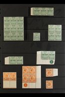 WAR STAMP VARIETIES  1916-17 Attractive Mint Assembly With Pairs, Blocks, And Strips Etc, Includes 1916 ½d  With Opt Inv - Jamaica (...-1961)