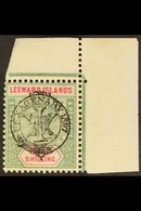 1897  1s Green And Carmine Diamond Jubilee, SG 15, Never Hinged Mint Example From The Upper-right Sheet Corner. For More - Leeward  Islands