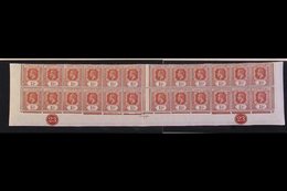 1929  1½d Red- Brown Wmk Mult Script CA (SG 64) LOWER SHEET PORTION Of 24 Stamps Being The Lower Two Rows Bearing Two Pl - Leeward  Islands