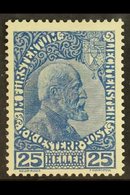 1915  25h Johann II Dark Cobalt On Normal Paper, Mi 3ya, Very Fine Lightly Hinged Mint. Cat €600 (£450) For More Images, - Andere & Zonder Classificatie