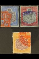 1912 - 23  $25 Purple And Blue, $100 Black And Carmine And $500 Purple And Orange Brown, SG 213/215, All With Neat Fisca - Straits Settlements