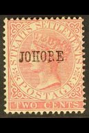 JOHORE  1884-86 2c Pale Rose "JOHORE" Overprint, SG 8, Fine Mint, Fresh. For More Images, Please Visit Http://www.sandaf - Other & Unclassified