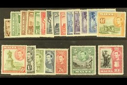1938-43  Complete Definitive Set, SG 217/231, Never Hinged Mint. (21 Stamps) For More Images, Please Visit Http://www.sa - Malta (...-1964)