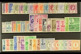 1937-54 COMPLETE KGVI  "Basic" Collection On A Stock Card, SG 249/90 Plus 1933-54 Postage Dues Set, SG D1/7. Lovely (45+ - Mauritius (...-1967)