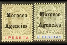 GIBRALTAR ISSUES OVERPRINTED:  1905-06 1p And 2p, SG 29/30, Very Fine Mint. (2 Stamps) For More Images, Please Visit Htt - Andere & Zonder Classificatie