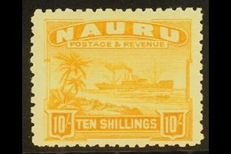 1924  10s Yellow On Rough Surfaced Paper, SG 39A, Very Fine And Fresh Mint. For More Images, Please Visit Http://www.san - Nauru