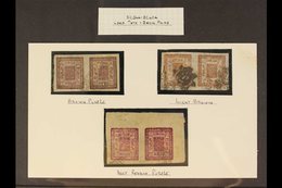 1917-30  2a Group Of Horizontal Tete-beche Pairs In Three Different Identified Shades: Brown-purple, Light Brown, And De - Nepal