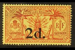 ENGLISH INSCRIPTIONS  1920 2d On 40c Red On Yellow (wmk RF), SG 35, Very Fine Mint. For More Images, Please Visit Http:/ - Otros & Sin Clasificación