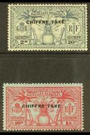 FRENCH  1925 Postage Due 20c And 1f, SG FD54 & 57, Very Fine Mint. (2 Stamps) For More Images, Please Visit Http://www.s - Sonstige & Ohne Zuordnung