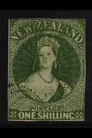 1862-63  1s Deep Green Chalon, On Pelure Paper, SG 86, Four Small Margins And Lightly Cancelled Leaving The Portrait Cle - Andere & Zonder Classificatie