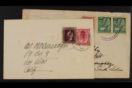 FANNING ISLAND  1926-36 TWO Covers From Fanning Island, 1926 Cover To USA Bearing KGV 3d & 1d Universal Tied By Twin F/I - Other & Unclassified