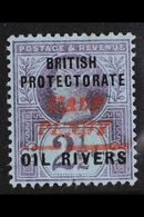 1893  ½d On 2½d With Type 10 Surch. In Vermilion, Issued At Old Calabar, SG 36, Mint With A Vertical Crease. Still A Ple - Andere & Zonder Classificatie