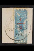 1894  "½" On Half Of 1d Pale Blue (red Surch.) Issued At Opobo, SG 58, Very Fine Used Tied To Piece. For More Images, Pl - Other & Unclassified