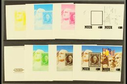 1986 IMPERF PROGRESSIVE PROOFS  Of The "Ameripex 86" Set, SG 620a, Scott 515a/b, Yv 497/98A, In Never Hinged Mint Horizo - Niue