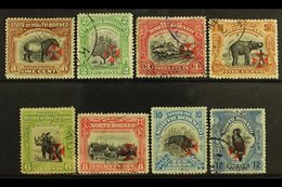 1916  Red Cross Overprints In Carmine Set To 12c (no 4c Carmine), SG 202/209 (no 204a), Very Fine Used. (8 Stamps) For M - Noord Borneo (...-1963)