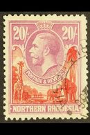 1925-29  20s Carmine-red & Rose-purple, SG 17, Superb Used, Very Fresh. For More Images, Please Visit Http://www.sandafa - Noord-Rhodesië (...-1963)