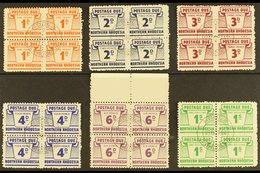 POSTAGE DUES  1963 Complete Set In BLOCKS OF FOUR, SG D5/10, Very Fine Used With Central, NDOLA C.d.s. Postmarks. For Mo - Northern Rhodesia (...-1963)