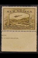 1939  5s Olive Brown, "Goldfields", SG 223, Very Fine Marginal Inscription, NHM. For More Images, Please Visit Http://ww - Papua New Guinea