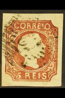1855  5r Orange Brown, Worn Plate Straight Hair, Imperf, SG 10a, Superb Frontal Appearance But Horizontal Crease. Rare A - Andere & Zonder Classificatie