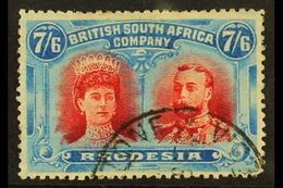 1910-13  7s 6d Carmine And Bright Blue, SG 162, Good Colours And Neat Part Livingstone Cds For More Images, Please Visit - Other & Unclassified