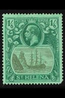 1922-37 VARIETY  1s6d Grey & Green/green, Variety "BROKEN MAINMAST", SG 107a, Mint With Comer Perf Fault. Cat £475 For M - Isla Sta Helena