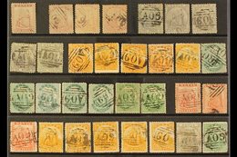 1862-78 VALUABLE USED COLLECTION CAT £1750+  A Most Useful Selection Presented On A Stock Card, Ideal For Plate Reconstr - St.Christopher-Nevis-Anguilla (...-1980)