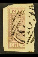 1883  ½d In Black On Half 1d Lilac-mauve, Surcharge Double, SG 36a, On A Piece Tied By Neat AO9 Cancel. For More Images, - St.Christopher, Nevis En Anguilla (...-1980)