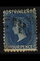 1862-68   4d Deep Blue, No Wmk, Perf 11 To 12½, SG 6, Fine Used. For More Images, Please Visit Http://www.sandafayre.com - St.Vincent (...-1979)
