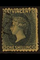 1862-68  1s Slate-grey Perf 11 To 12½, SG 8, Used, Light Wrinkle & Small Thin, Usual Rough Perfs, Cat £900. Almost Clear - St.Vincent (...-1979)