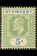 1902  5s Green & Blue, SG 84, Very Fine Mint For More Images, Please Visit Http://www.sandafayre.com/itemdetails.aspx?s= - St.Vincent (...-1979)