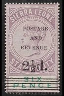1897  2½d On 6d Dull Purple And Green, SG 56, Very Fine Mint. For More Images, Please Visit Http://www.sandafayre.com/it - Sierra Leone (...-1960)
