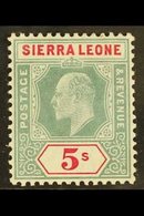 1903  5s Green & Carmine, SG 84, Very Fine Mint, Fine & Fresh! For More Images, Please Visit Http://www.sandafayre.com/i - Sierra Leona (...-1960)