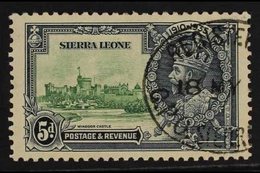 1935  5d Green And Indigo Silver Jubilee, Variety "Extra Flagstaff", SG 183a, Superb Used. For More Images, Please Visit - Sierra Leona (...-1960)