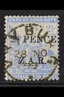 VRYBURG  1899 "2½ PENCE Z.A.R." On 2½d Blue (surcharged COGH), SG 4, Fine Used With Photo Certificate For More Images, P - Unclassified