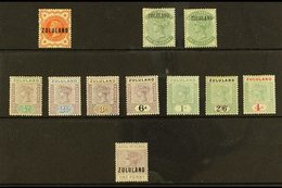 ZULULAND  1888-96 All Different Mint Group With 1888-93 ½d On GB, 1888-93 ½d On Natal Both With Stop And Without Stop, 1 - Ohne Zuordnung